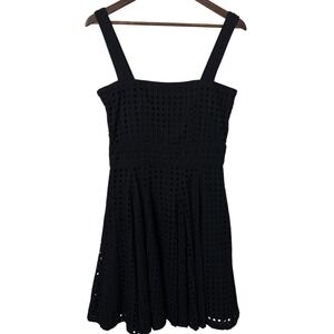 Cynthia‎ Rowley Women's Dress Size 8 Medium Black Eyelet Classic Pin Up Sockhop